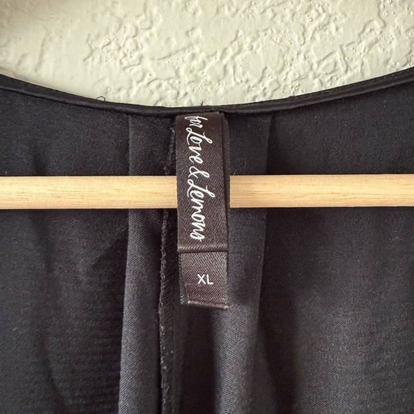 For Love And Lemons Black Silky Longline Slit Robe Whimsigoth Dark Romantic XL - Picture 8 of 12